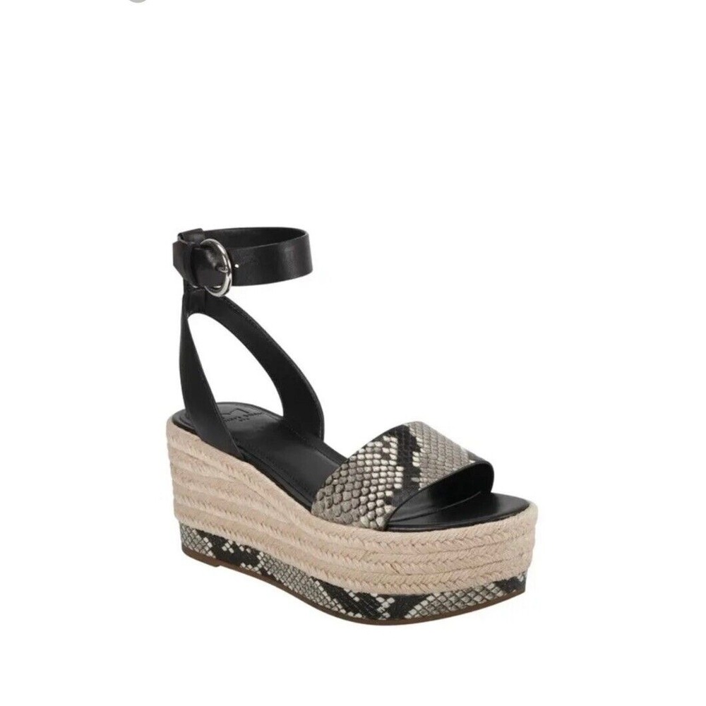 Marc Fisher Espadrille Platform Sandal Ankle‎ Strap Snakeprint Y2K Size 10